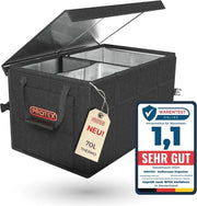 Organizzatore di bagagliaio 70 litri - Cassa di bagagliaio pieghevole con coperchio - XXL Box di bagagliaio acqua-tetra con isolamento termico e freddo