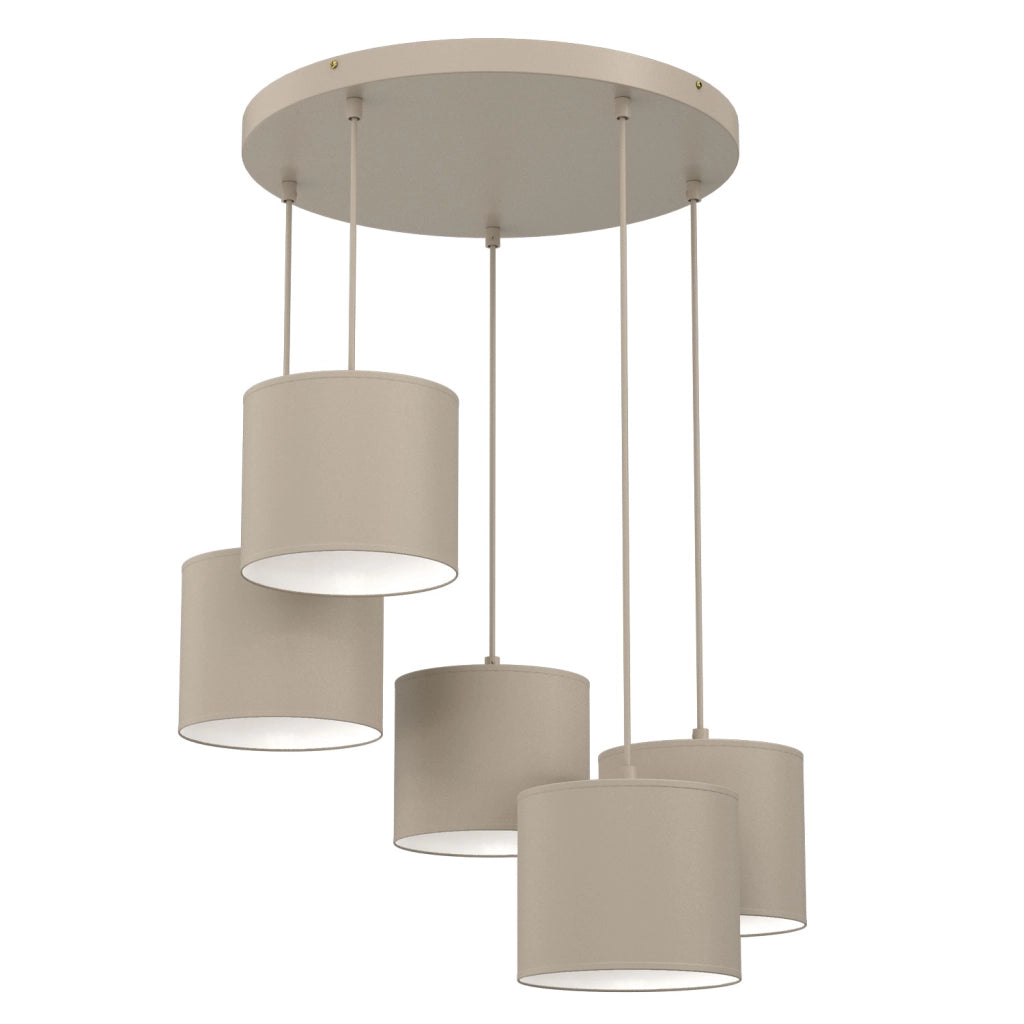 Lampada sospesa Arden 5 luci beige E27 Luminex
