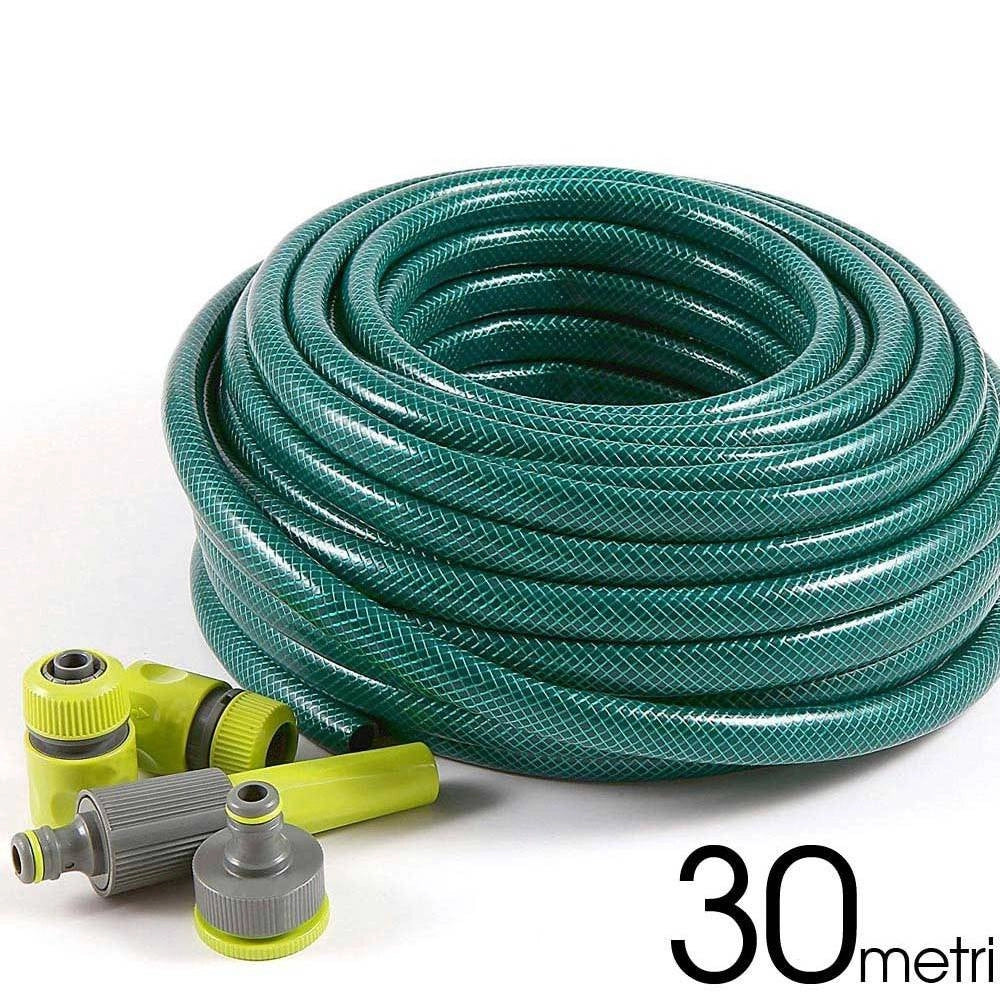 Trade Shop - Tubo Da Giardino 30 Mt In Pvc Irrigazione E Giardinaggio Con Connettori -