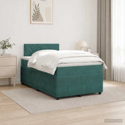 Letto box spring con materasso Verde Scuro 120 x 190 cm Velluto 3451646