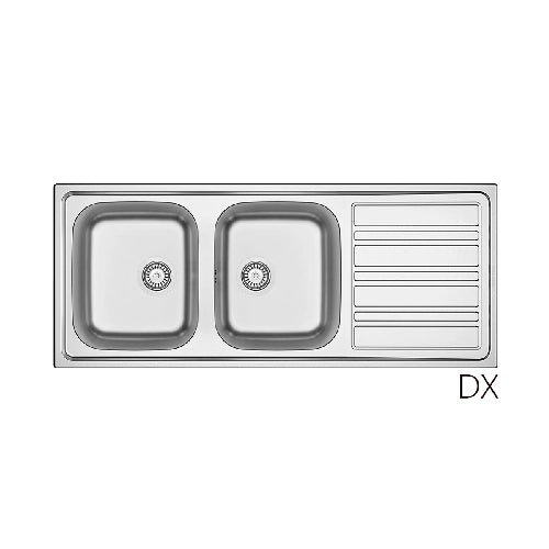 LAVELLO INCASSO IN ACCIAIO INOX MOD. LS06 CM 120X50- cm. 120 gocciolatoio dx- DH- pezzi 1