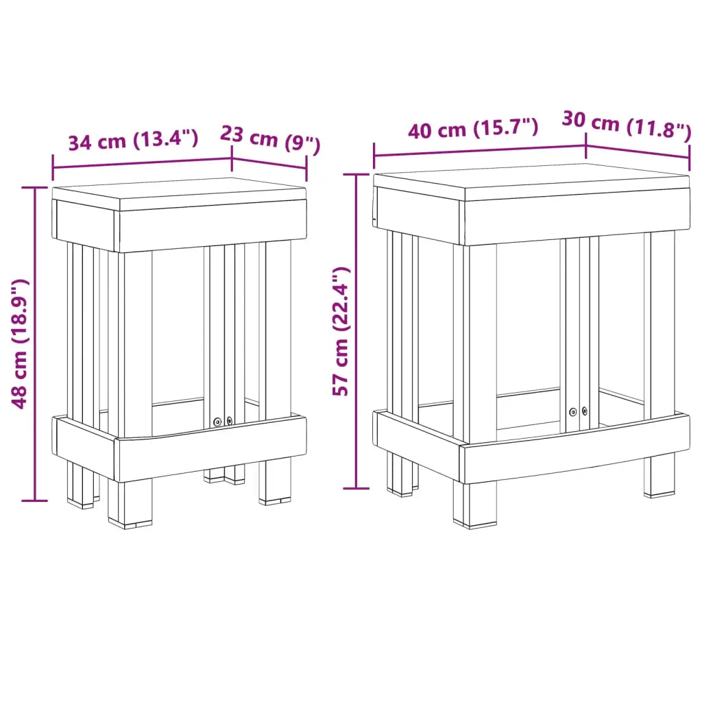 Supporto per piante 2 pcs Marrone 70 x 11 x 27 cm 42012383