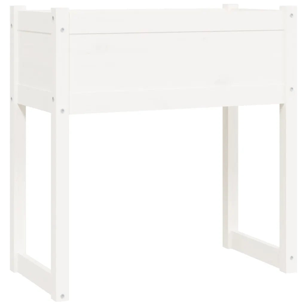 Fioriera Bianca 78x40x81 cm in Legno Massello di Pino 822133