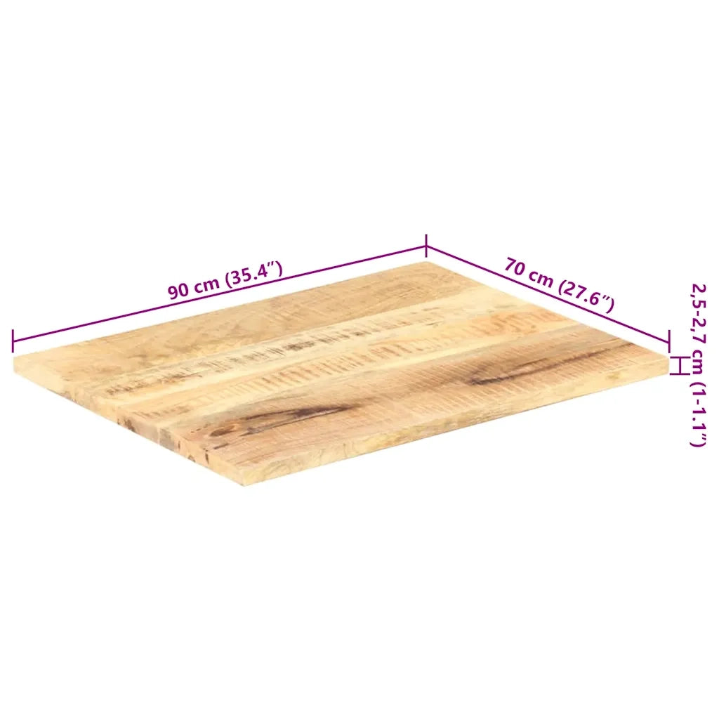 Piano Tavolo in Legno Massello di Mango 25-27 mm 90x70 cm