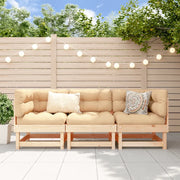 Salotto da Giardino-Set Salotto da Giardino 3 pz in Legno Massello di Pino 979983
