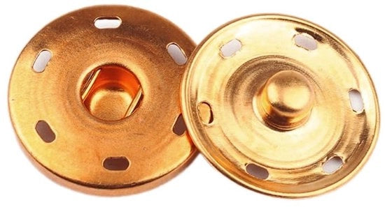 Drukknop 20 Stuks - Metallico - Drukknop per Naaien - Bottone a Sfascio - Abbigliamento/Artigianato - 10 mm Dimensione - Bottone a Sfascio