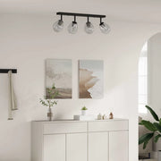 Faretto da soffitto Nero 73,5 x 13 x 26 cm Vetro e Metallo 42001221