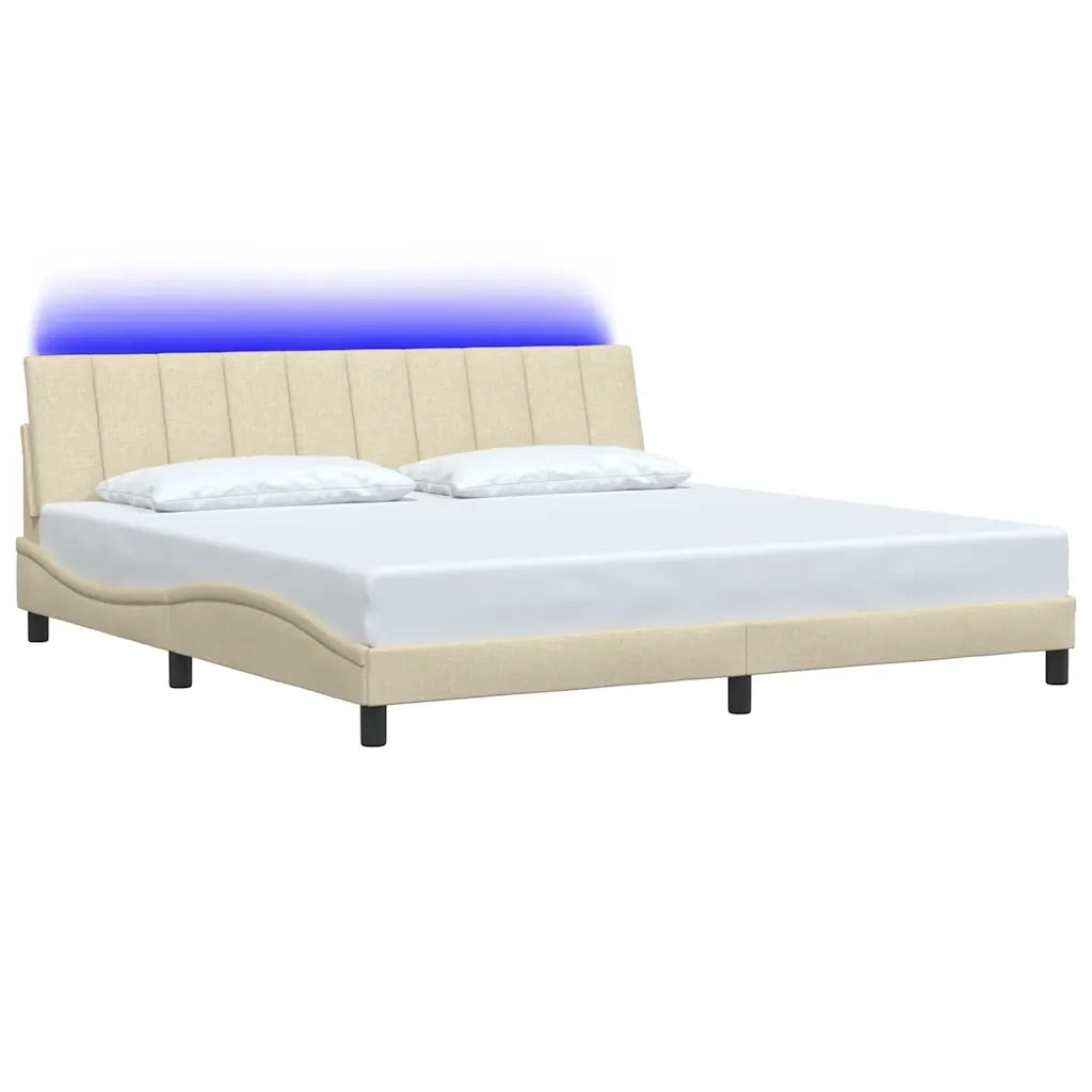 Giroletto senza Materasso Hanko Crema 200x200 cm in Tessuto 3310487
