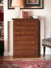 cassettiera settimino in legno arte povera 7 cassetti pomelli ad anello