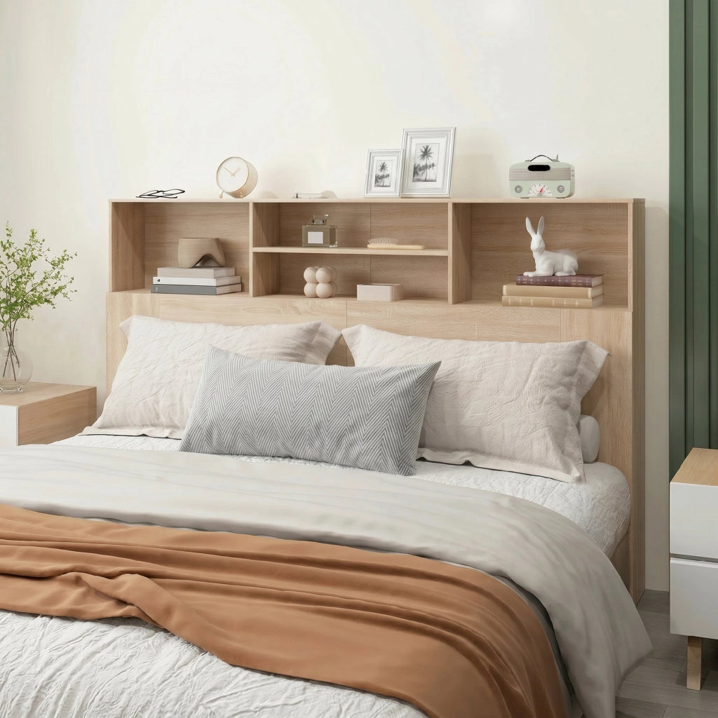 Testiera con cassetti ¨C Zephmum ¨C Legno naturale 160x108 cm