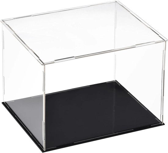 Vetrina per azione figurine 20x15x15 cm - Design trasparente - Base nera - Protezione impermeabile - Display per azioni - Facile da montare