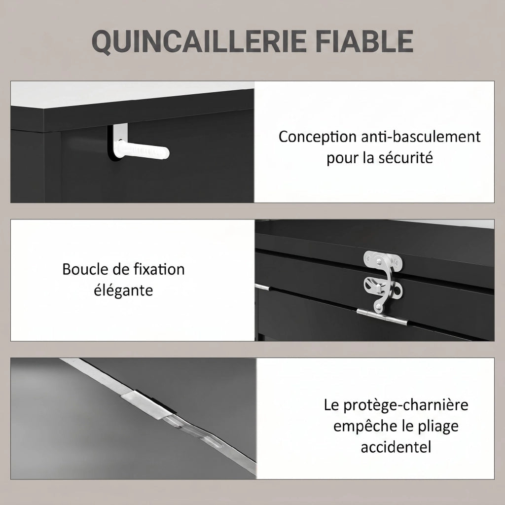 Scrivania con libreria, tavolo e ripiano regolabile ¨C Zephmum ¨C Nero, 98x51x153cm
