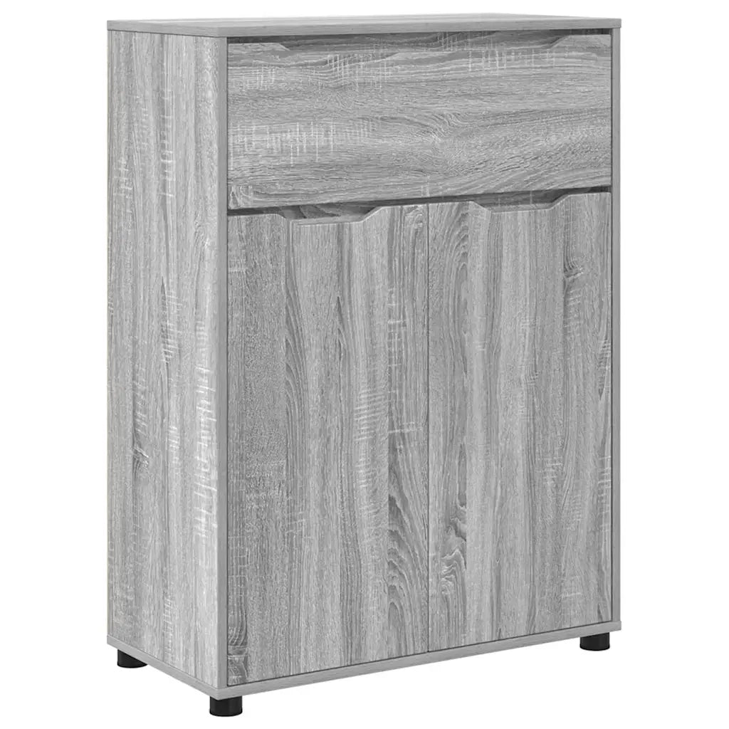 Set di mobili per il bagno con cassetto 3 pcs Grigio Sonoma