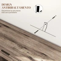 Credenza Buffet in stile Industriale con Cassetto e 3 Armadietti, in Legno Marrone, 120x36.5x70 cm