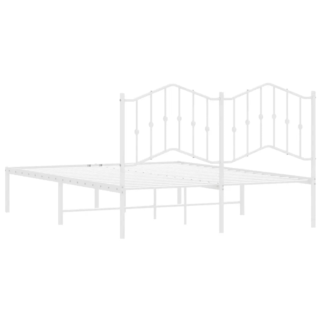 Giroletto con Testiera Metallo Bianco 150x200 cm 373840