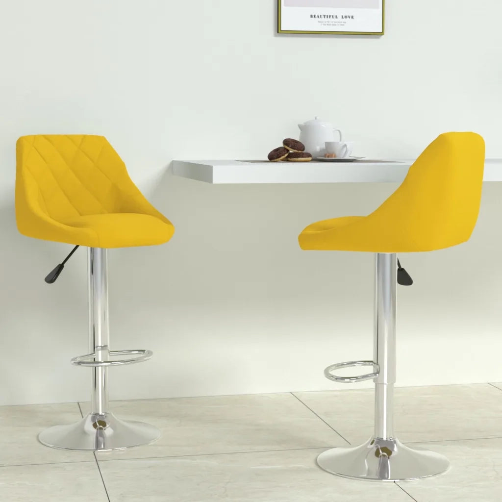 Sgabelli da Bar 2 pz Giallo Senape in Velluto cod mxl 58268