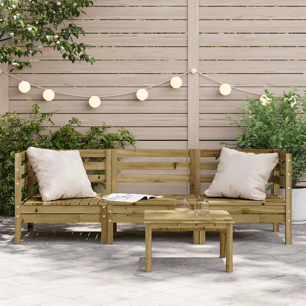 Divano da esterno-Divano da Giardino a 3 Sedute in Legno Impregnato di Pino 818097