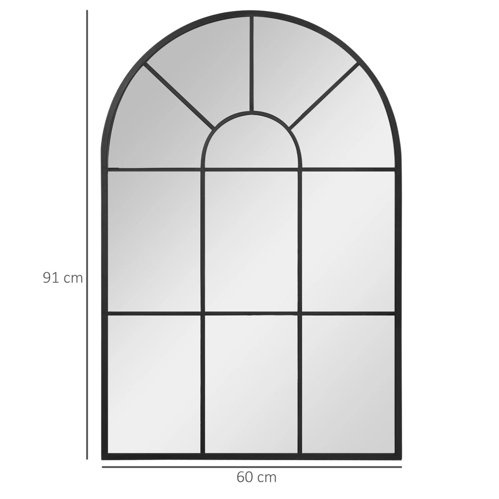 Specchio da parete decorativo 91 x 60 cm con cornice in metallo nero