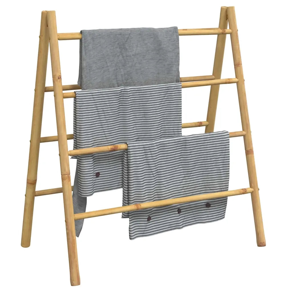 Scala Portasciugamani Doppia con 4 Pioli 90x50x100 cm in BambÃ¹