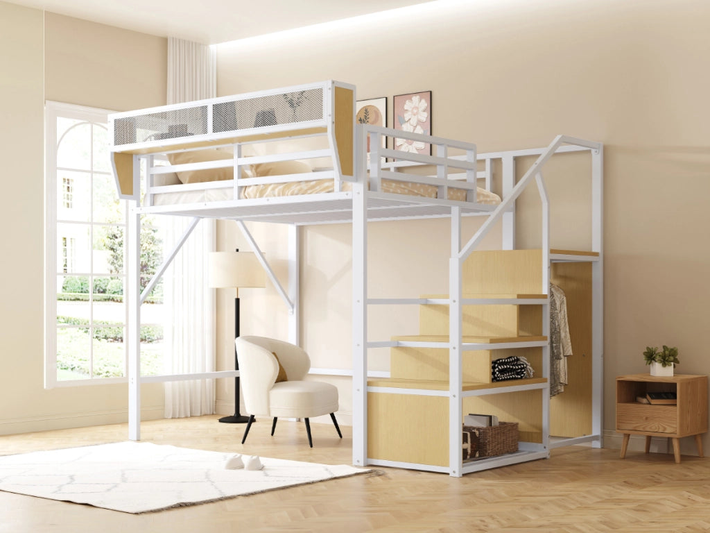 letto a castello metallo bianco 145 x 255 cm