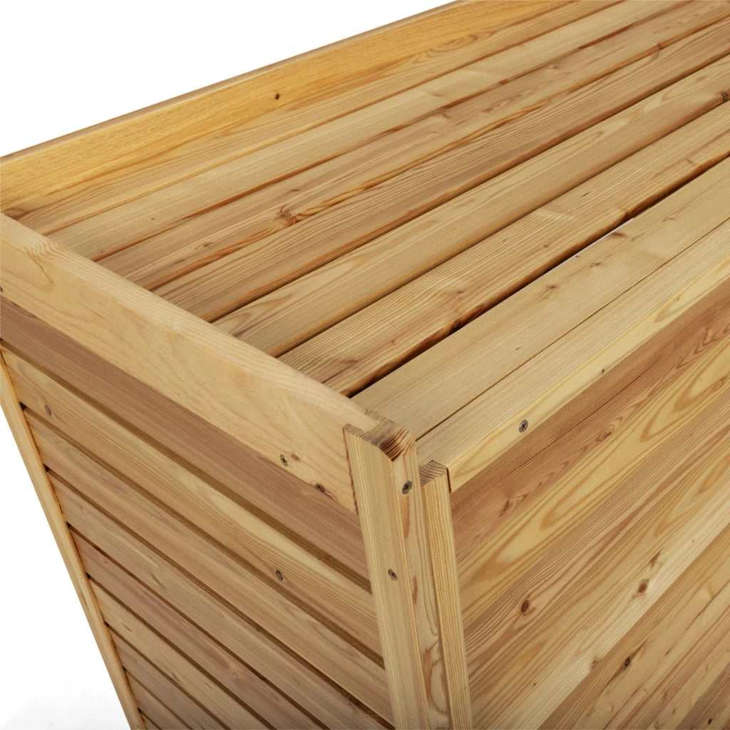 IDMarket - Copertura per condizionatore in legno naturale per unità esterna 95 x 50 x 80 cm
