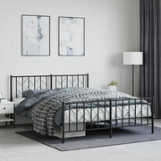 Giroletto senza Materasso con Pediera-Struttura Letto in Metallo Nero 160x200 cm 527979