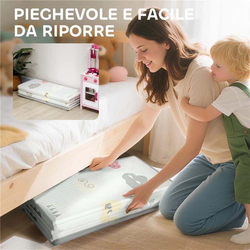 TAPPETO PER BAMBINI CON LETTERE DELL'ALFABETO E SUPERFICIE IMPERMEABILE IN XPE MULTICOLORE, 194X176.5X1.5 CM