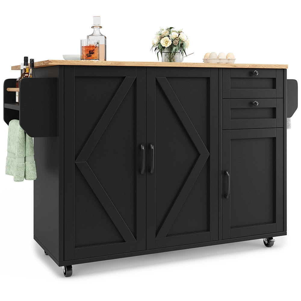 Isola cucina - Xylo - scaffali snack venatura legno nero