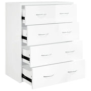 Buffet credenza cassettiera mobiletto mobile contenitore organizer per cucina soggiorno salotto con 4 cassetti 60 x 30,5 x 71 cm bianco lucido 02_0029750