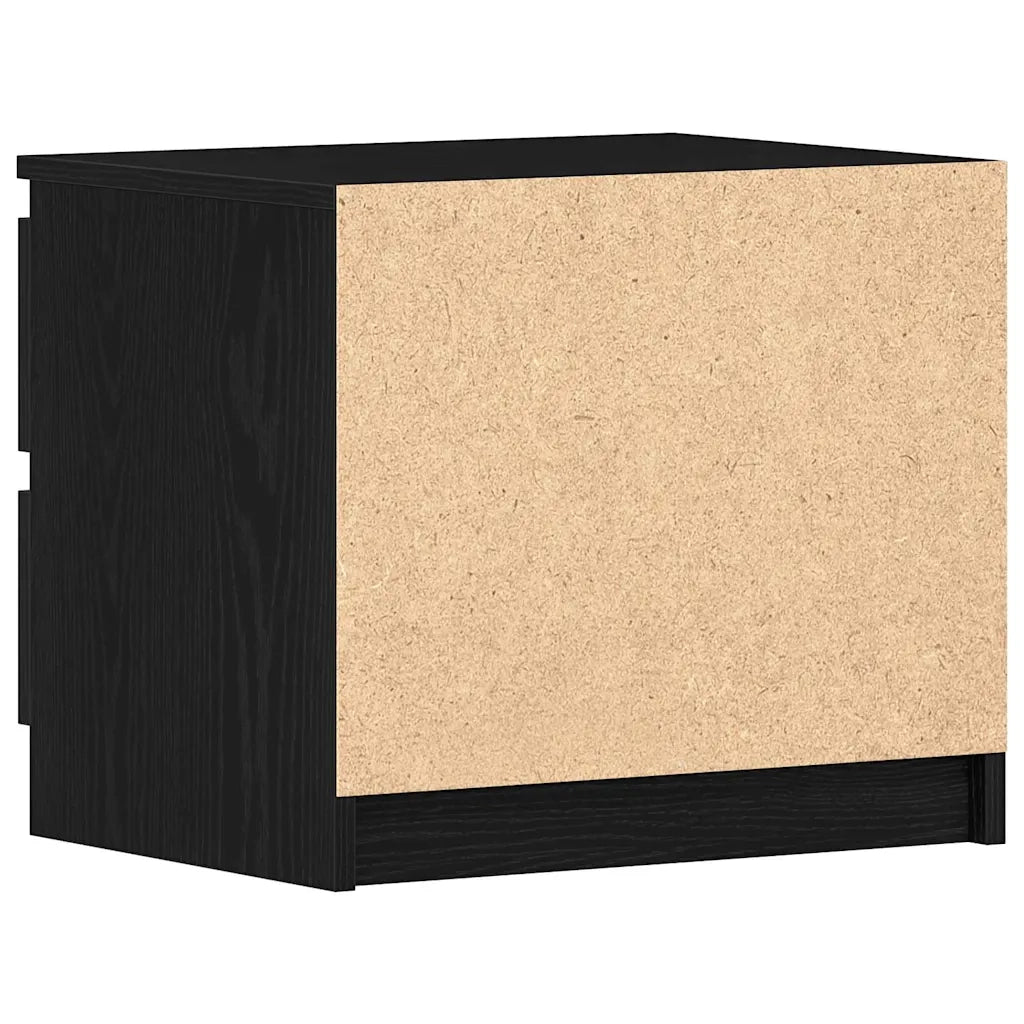 Comodino | Armadio da Notte | Mobiletto da notte con cassetto Rovere Nero 50 x 40 x 43,5 cm