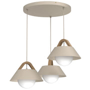 Lampada sospesa Funda 3xE27 beige legno Luminex