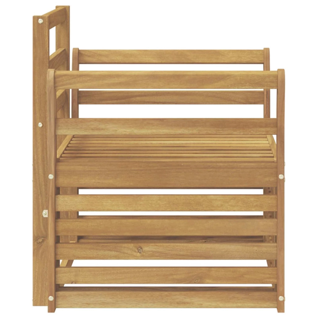 Set di divani da esterno-Sofa da giardino Legno di Acacia Massello Bianco 681662