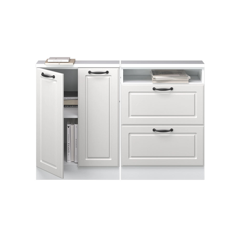 Set di mobili sottotetto Rion Bianco rustico/Bianco Set di 2 Vicco