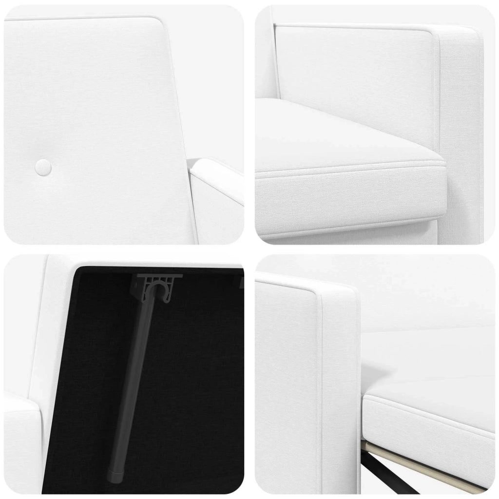 Divano letto | Sof¨¤ letto | Letto singolo Estraibile Bianco Tessuto