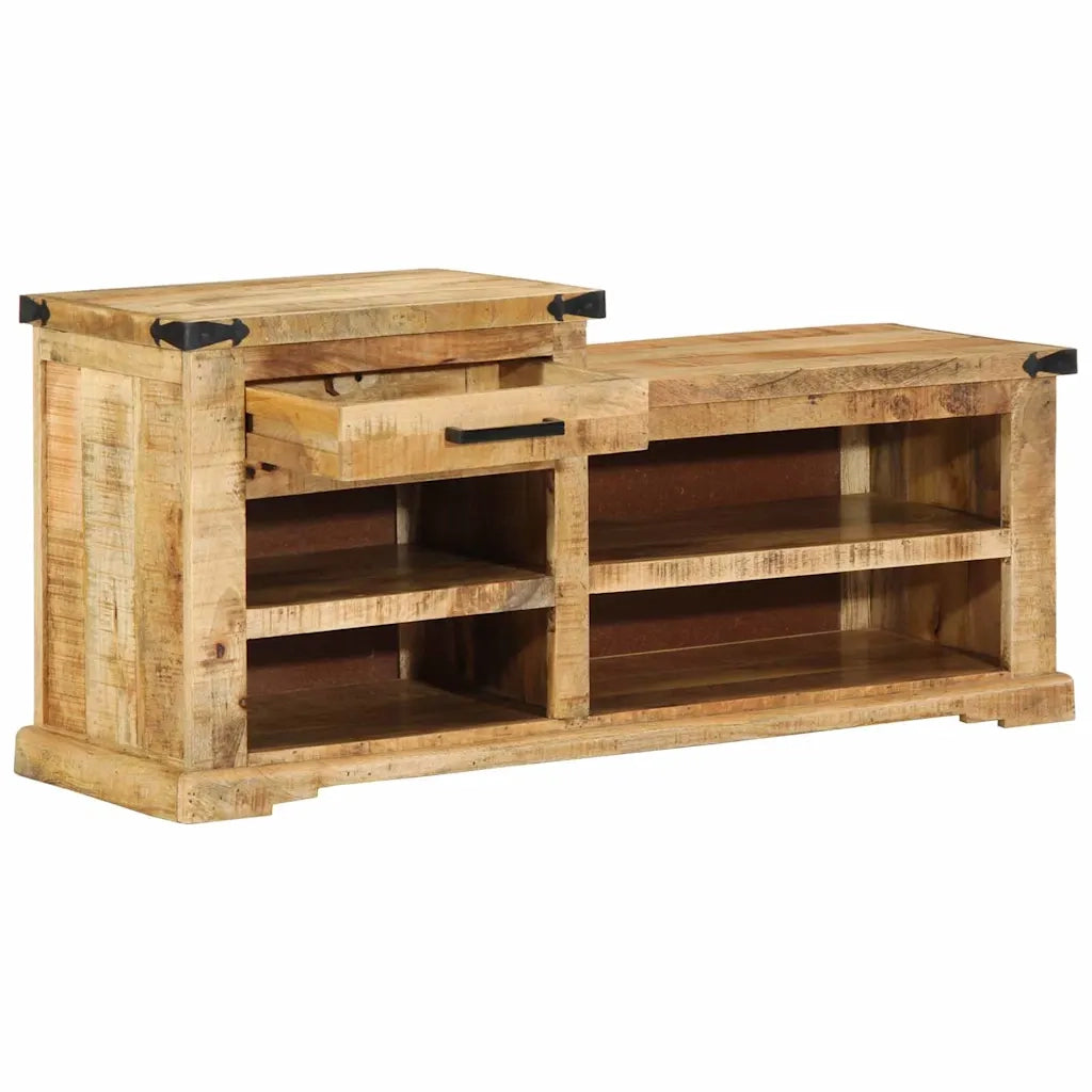 panchina con cassetto Marrone 110 x 35 x 50 cm Mango Grezzo CFW1779879