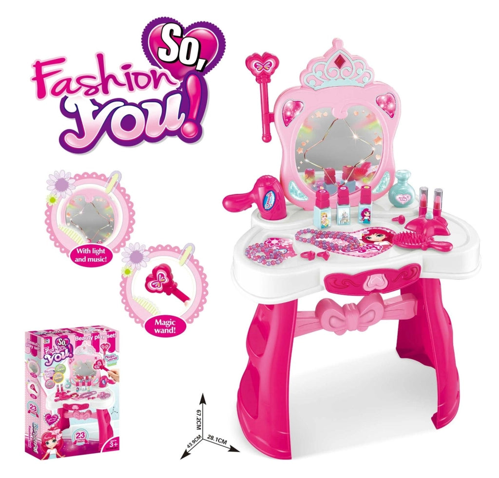 Specchiera Make Up per Bambina con Scettro Magico Centro Bellezza per Bambine