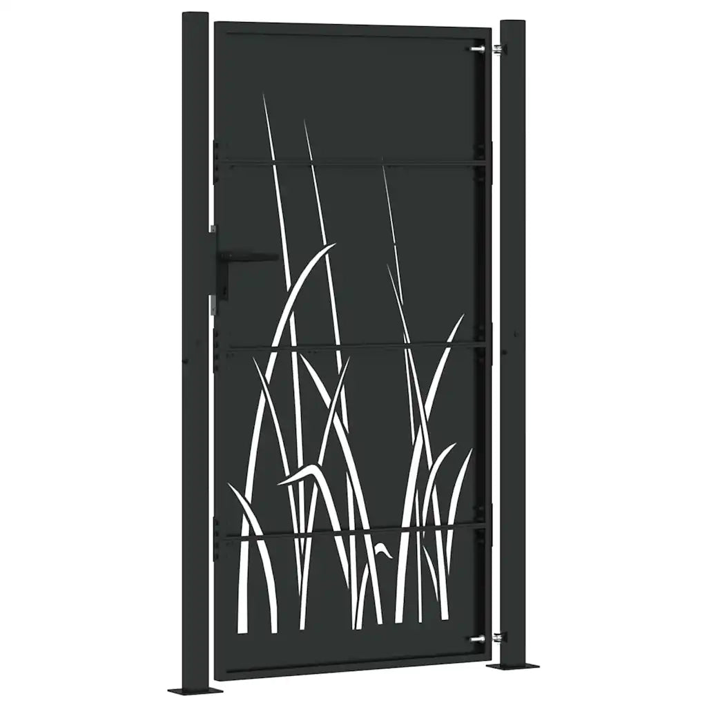 vidaXL Cancello da giardino con blocco Nero 105 x 175 cm