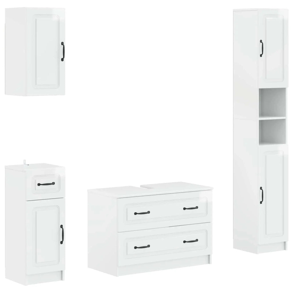 Set di Mobili da Bagno da 4 Pezzi UTRECHT Bianco Lucido 3417976