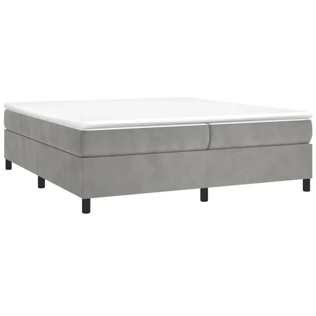 Giroletto a Molle con Materasso Grigio Chiaro 200x200cm Velluto 3144699