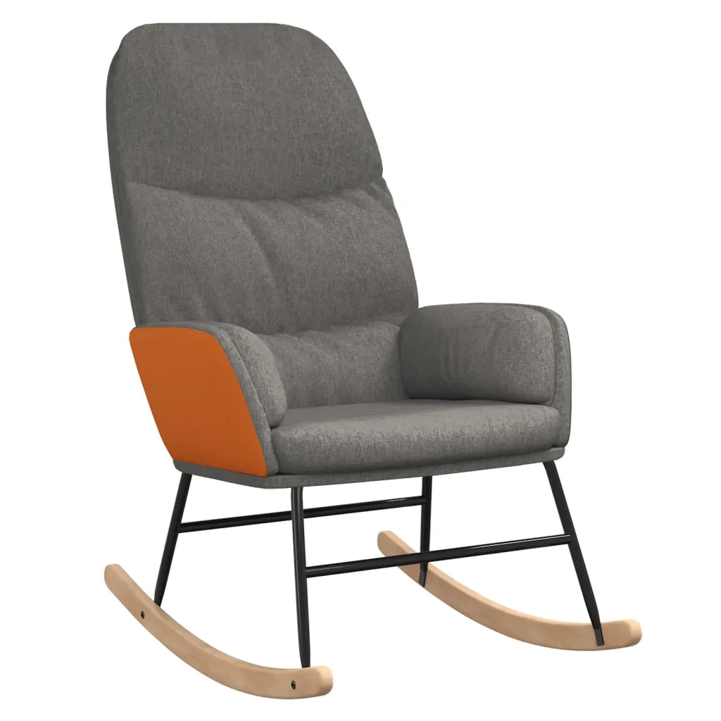 Sedia a Dondolo Grigio Chiaro in Tessuto CFW8120586