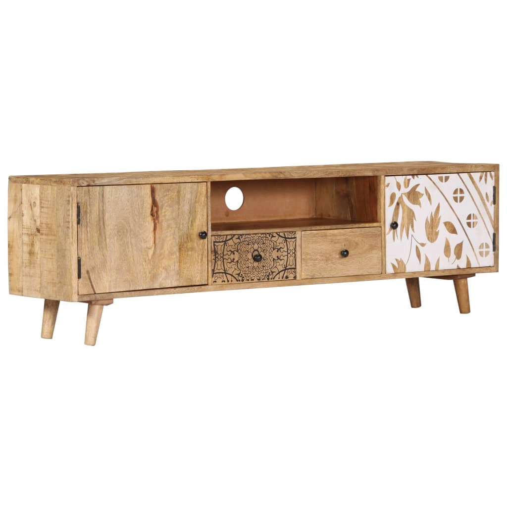 Mobile porta TV/credenza di design pratico 140 cm in legno massello di mango 2502072