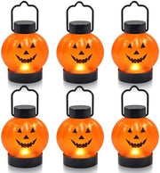 Set di 6 lanterne LED con facce diverse - decorazione di Halloween