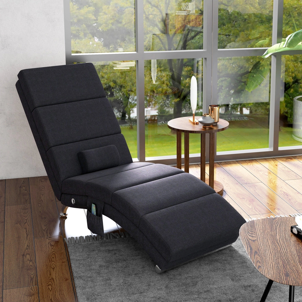Poltrona Relax Massaggiante Chaise Longue ¨C Minimal ¨C 56x168x84 Nero