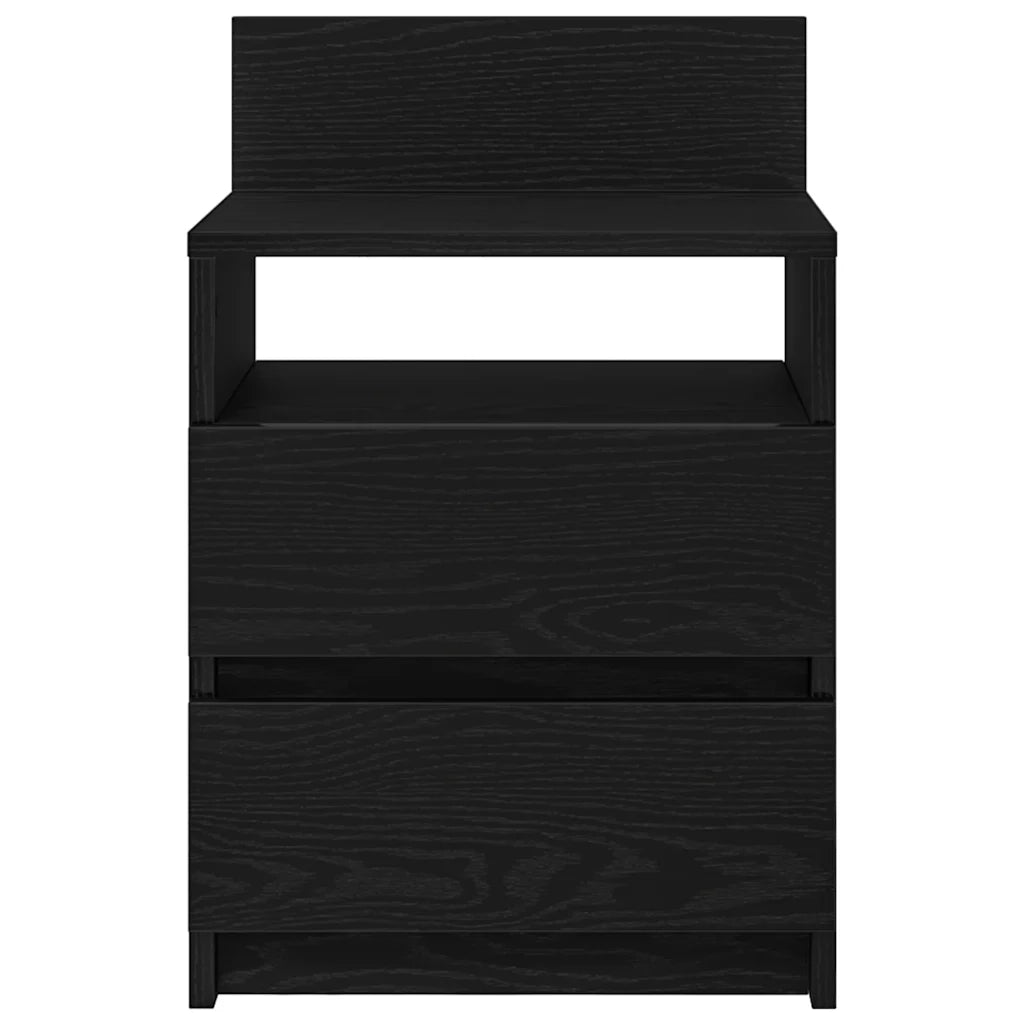 Comodini 2 pz con 2 Cassetti Neri 40x33x60 cm 858563