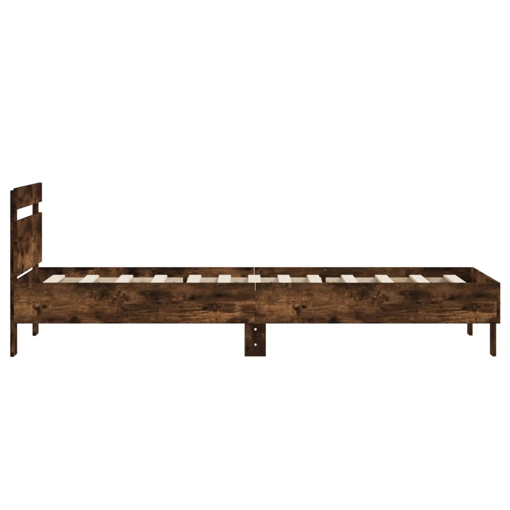 Struttura letto con testata Rovere Fumo 80 x 200 cm