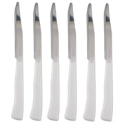 Coltelli Bistecca 24pz Manico in Polipropilene Doppia Affilatura 22cm Bianco