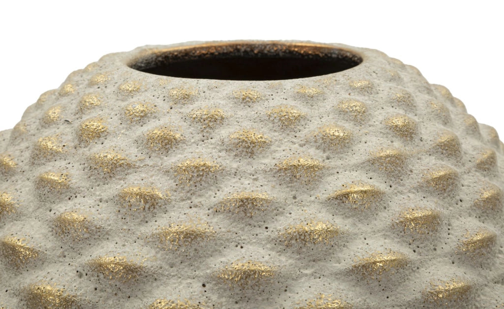 Vaso Pepipas Ball Ø29,5x36 cm in Ceramica Grigio e Oro