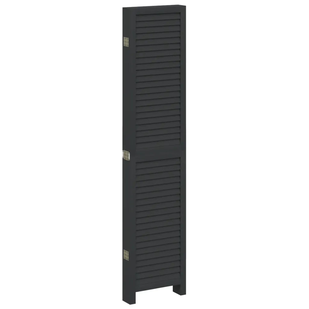 Divisorio Ambienti 6 Pannelli-Set di 6 pannelli Paravento Nero Legno Massello di Paulownia