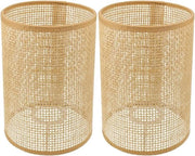 Sostituzione lampada a tamburo in rotan - Cilindro di copertura naturale intrecciato - Per lampada da tavolo e lampada da soffitto - E27/E14 lampada a tamburo di zecca