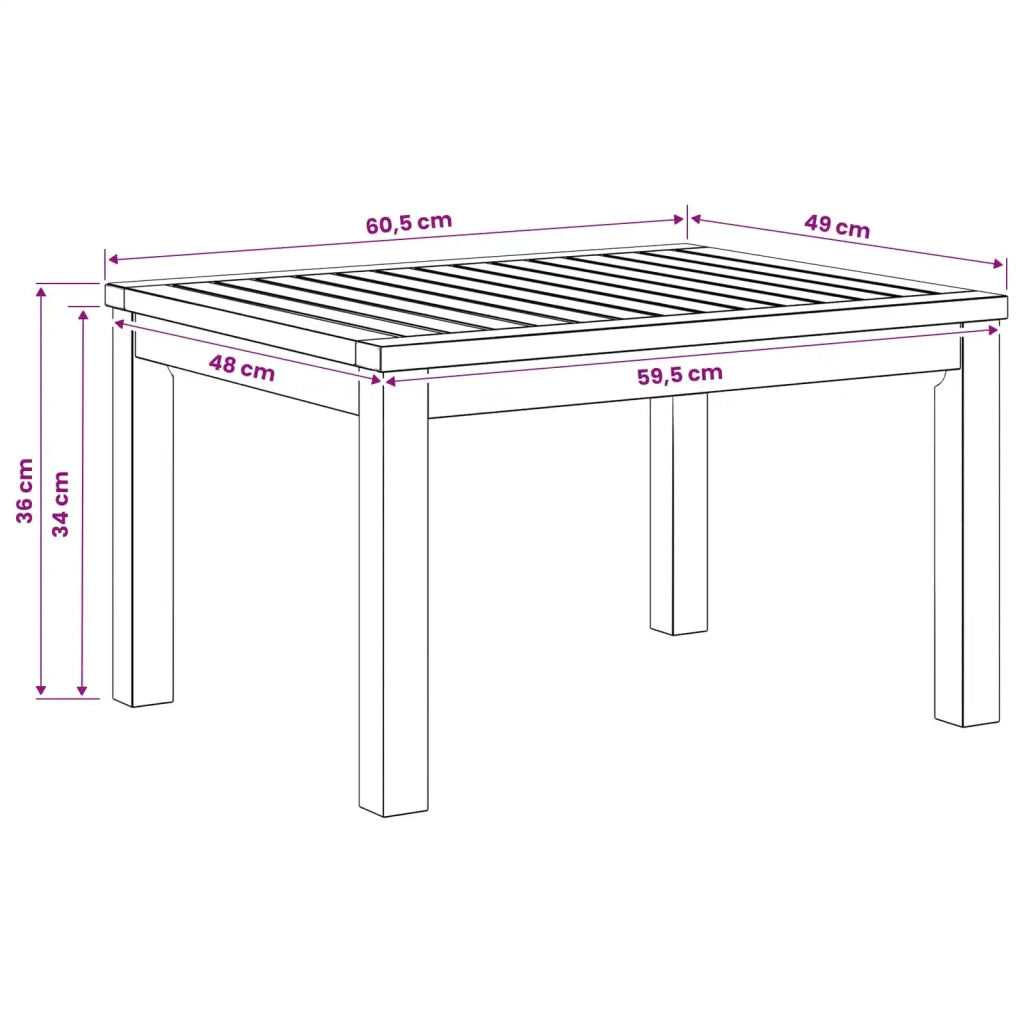 Tavolino da salotto Naturale 50 x 60,5 x 36 cm 901238